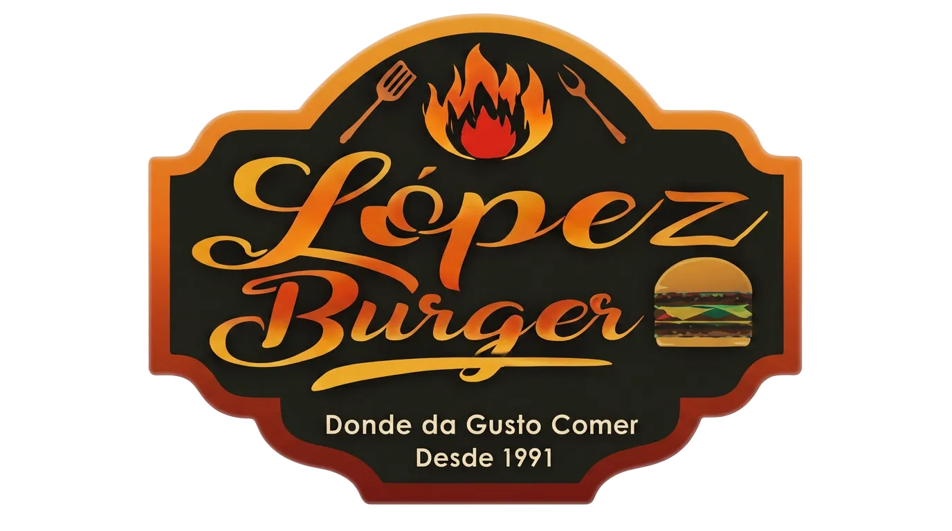 Logo oficial de López Burger - Donde da gusto comer desde 1991