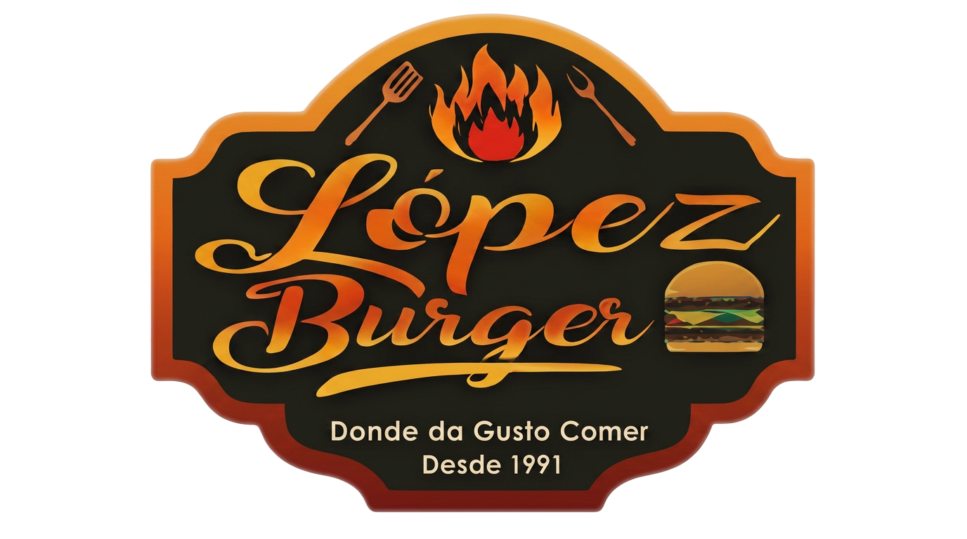 Logo oficial de López Burger - Donde da gusto comer desde 1991